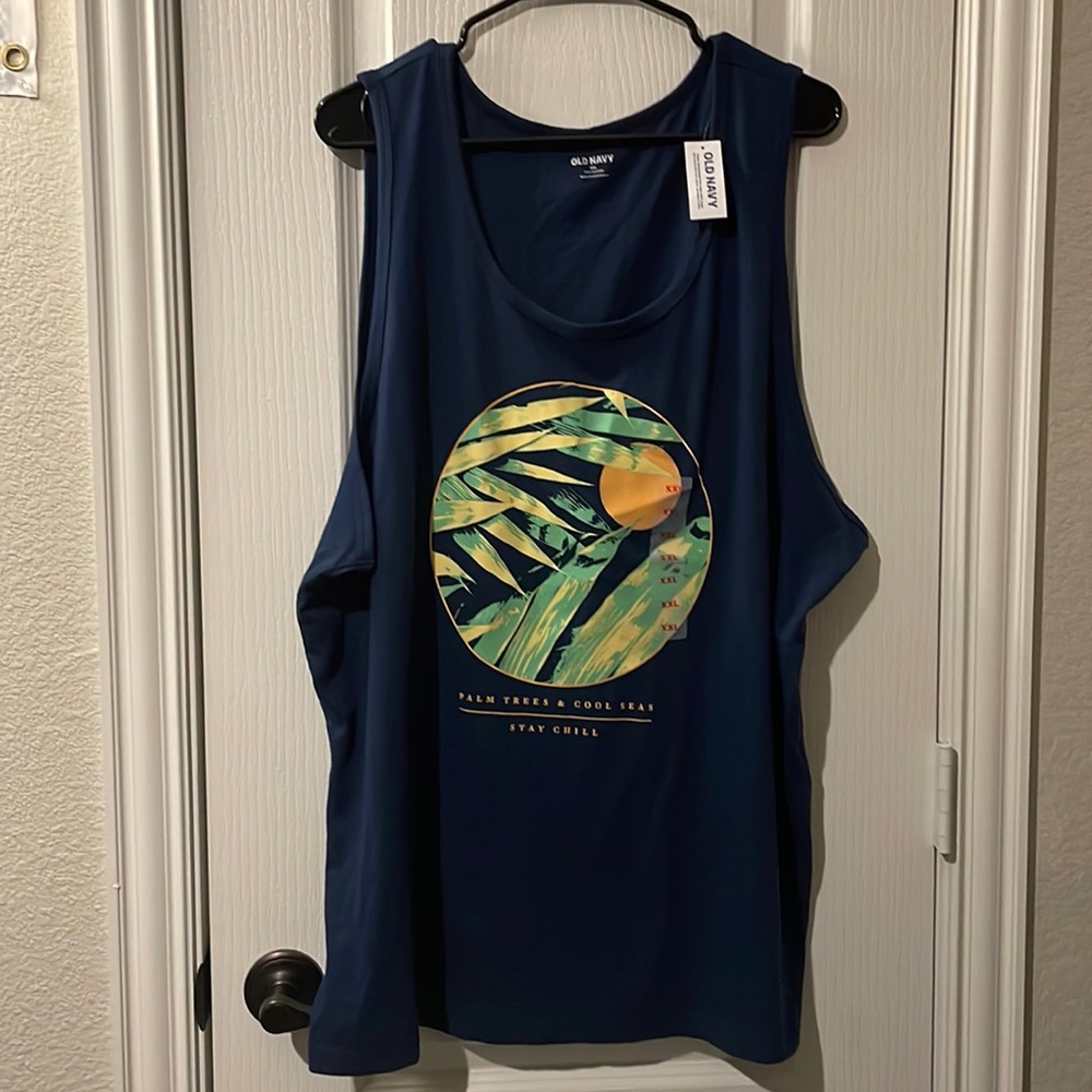 XXL Old Navy Palm Trees & Cool Seas, Stay Chill Tank Top (New With Tags)
